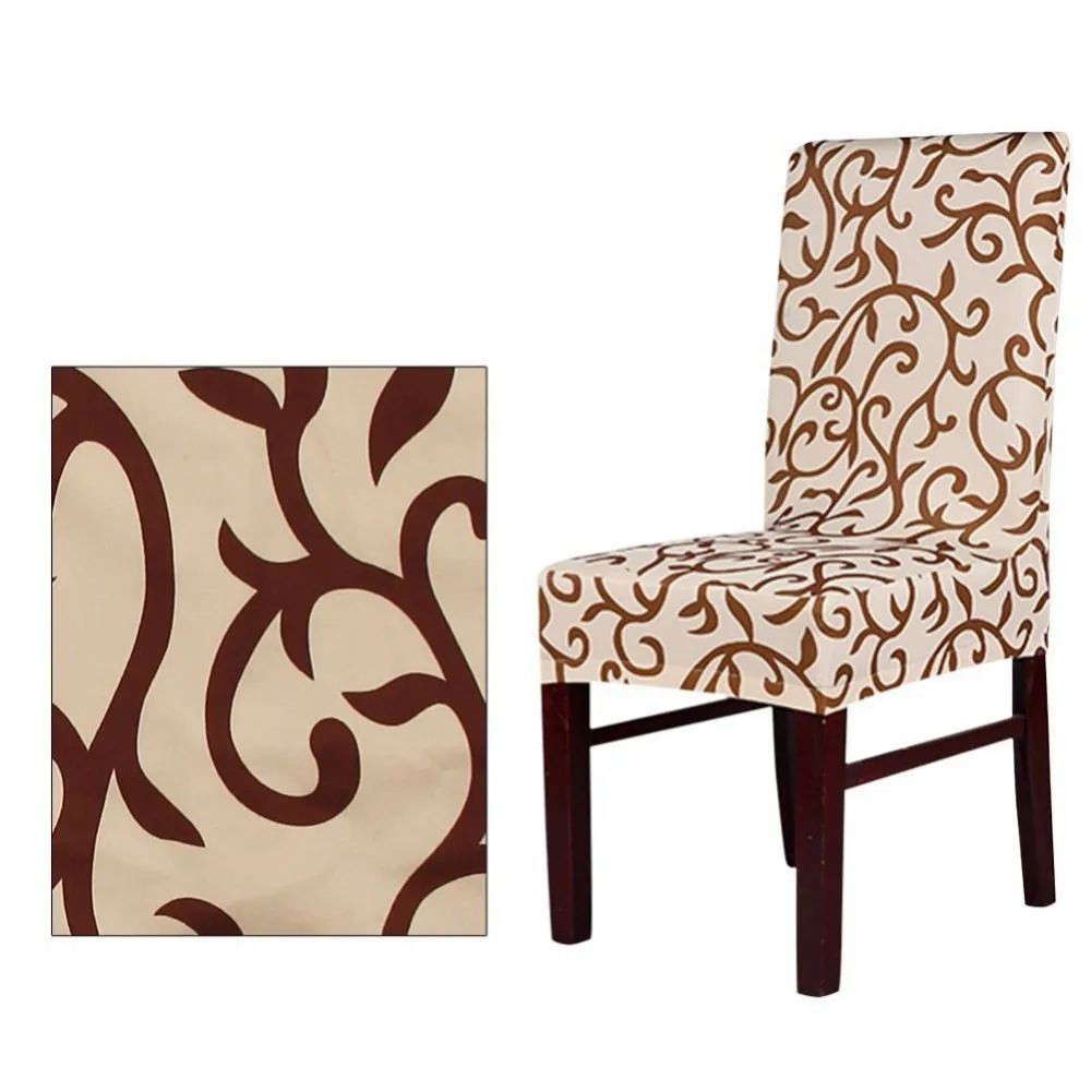 

Flower Printing Removable Chair Cover Big Elastic Slipcover Modern Kitchen Seat Case Stretch Chair Cover For Banquet Wedding