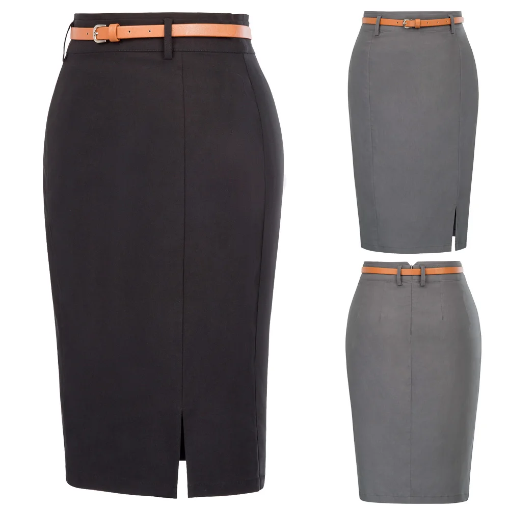 

Kate Kasin Women Skirt Mini Bodycon Skirt Office Women Slim Knee Length High Waist Stretch Sexy Pencil Skirts Elegant Midi Skirt