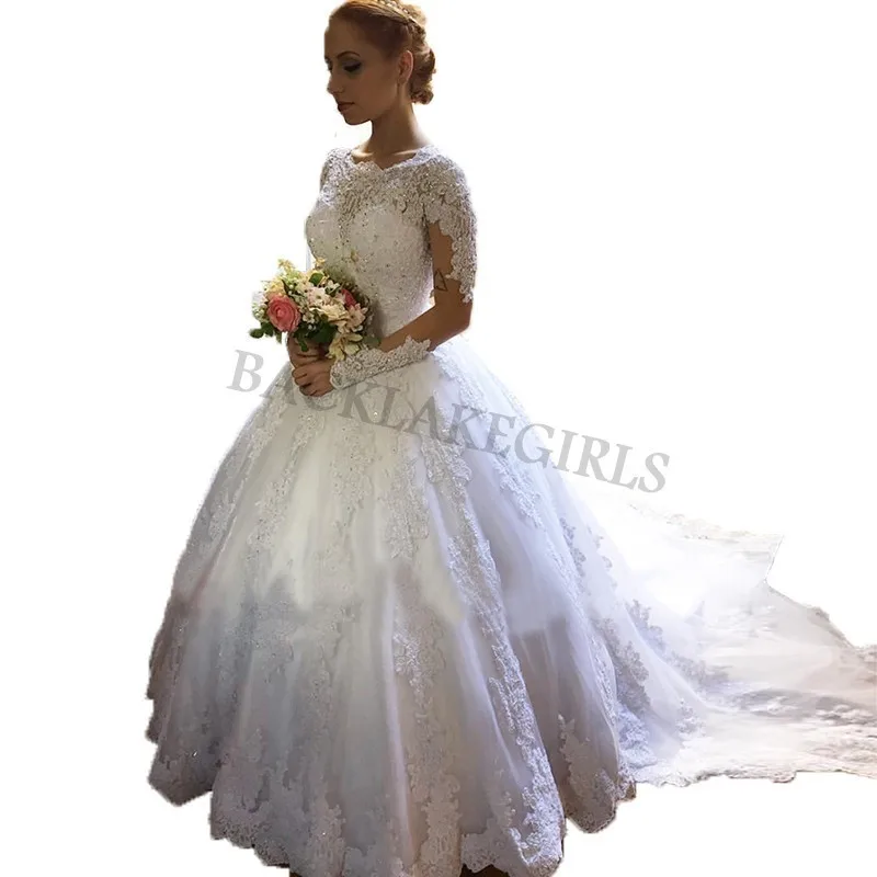 Vestido De Noiva сексуальное вечернее платье свадебное es белого цвета с длинными