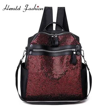 

Herald Fashion Multifunction Backpack Women Oxford Backpack Large School Bag for Teenager Girls Ladies' Waterproof Travel Bag