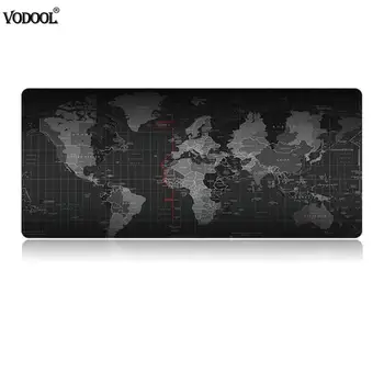 

World Map Gaming Mousepad Anti-slip Natural Rubber Mouse Mat w/Locking Edge