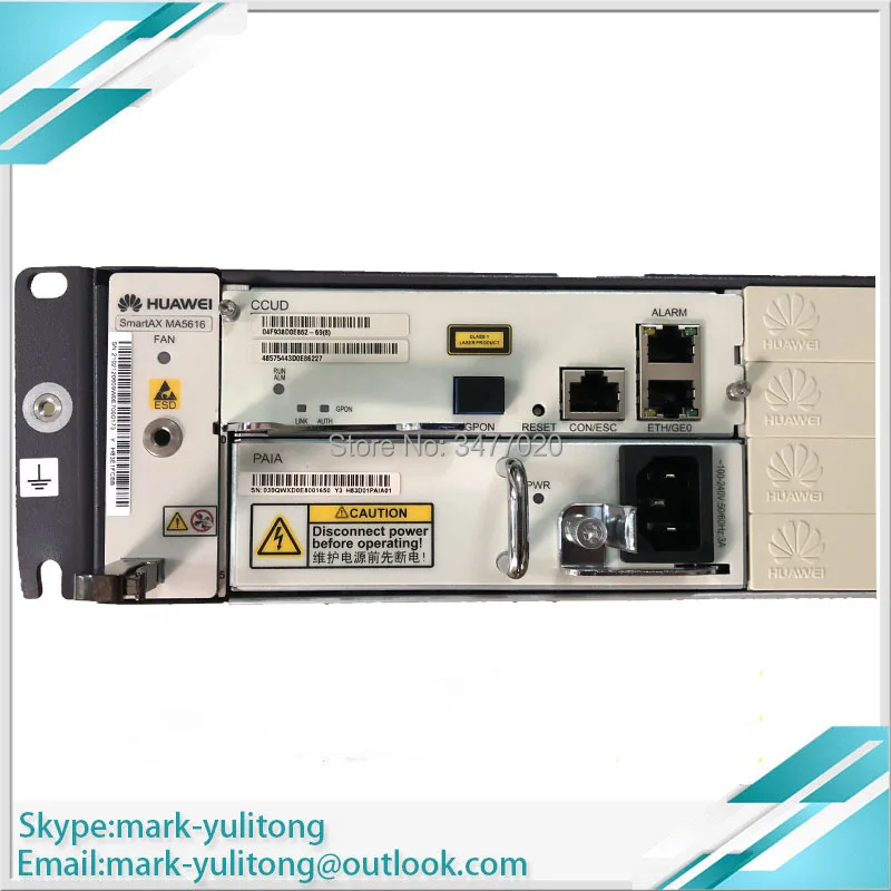 

New Hua wei MA5616 with CCUD PAIA power supply frame can be configured with VDLE/VCLE board