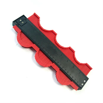 

Plastic Red 250mm 10Inch WidthTemplate Curvature Scale Ruler Contours Gauge Laminate Carpet Wood Tile Profile Measure Ruler