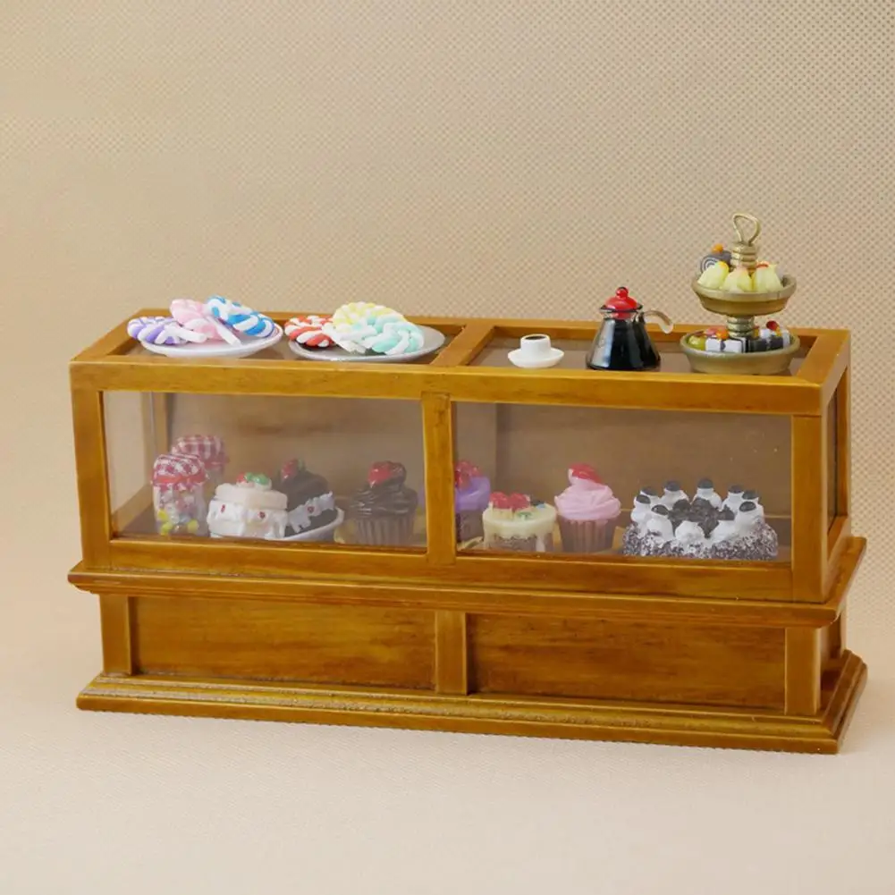 

LeadingStar House Miniatures Wooden Shop Display Mini Cabinet Nones Cake Counter for 1:12 None House Furniture Decor