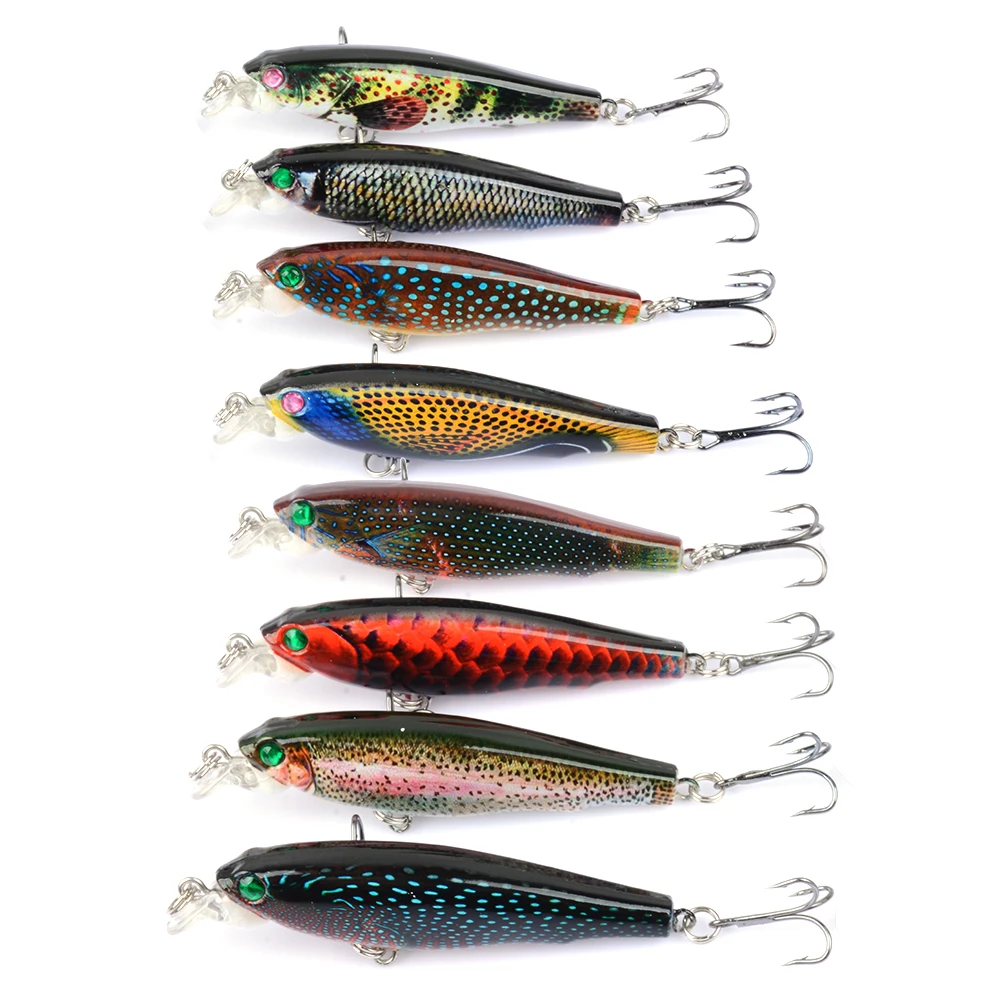 Рыболовные жесткие приманки 7 5 см 8 г Minnow Crankbait рыболовная приманка 3D Eyes