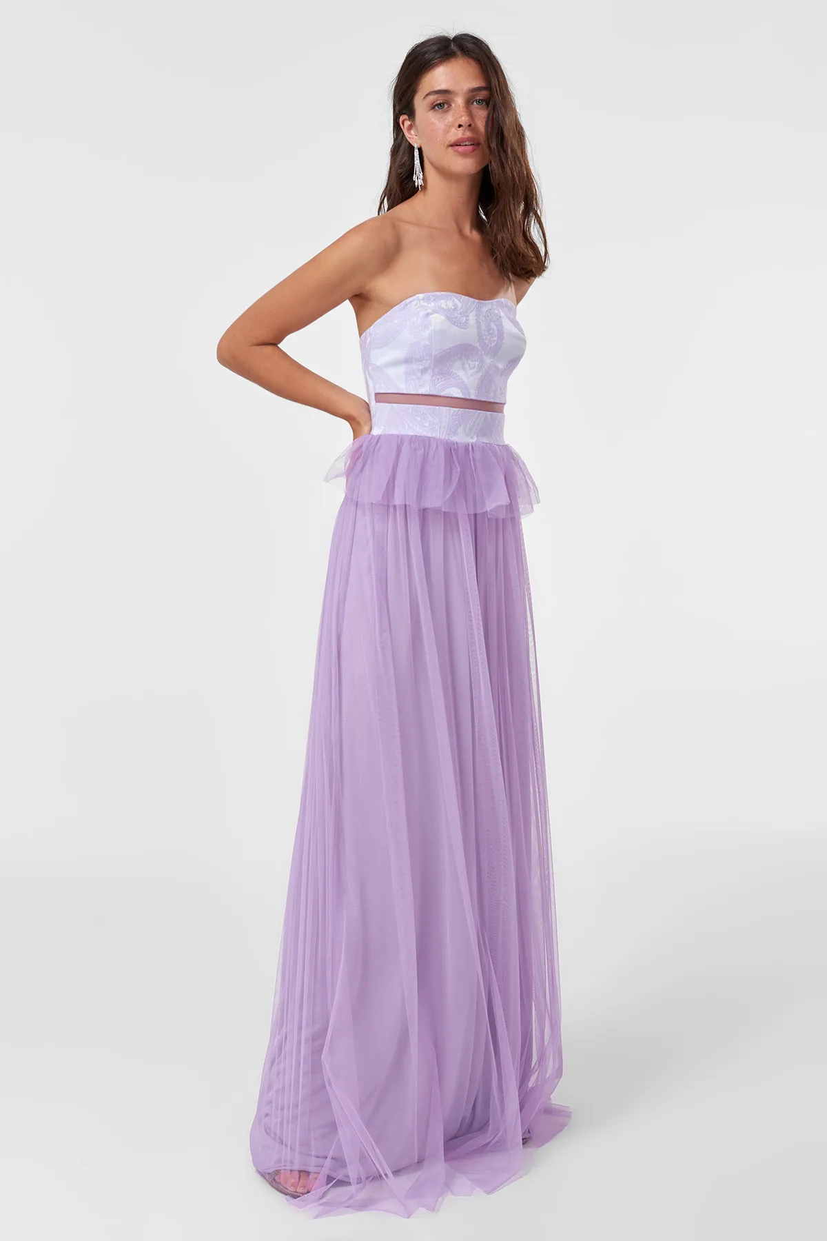 

Trendyol Lila Transparent Detail Evening Dress TPRAW19UT0002