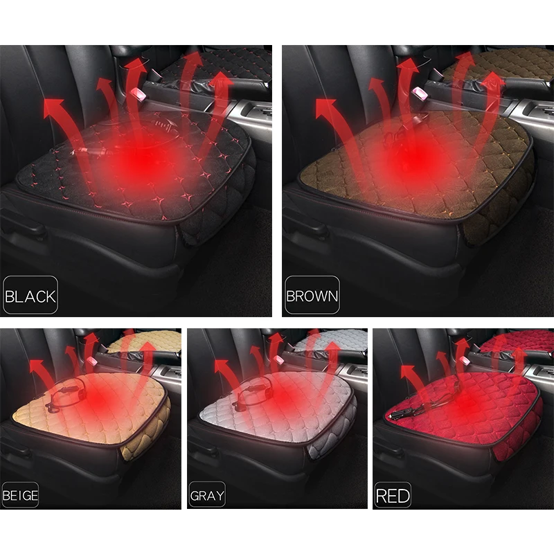 

winter Warmer thermal seat pad interface heating seat cover 5 Colors 12v car Electric heated cushion auto supplies Car Styling