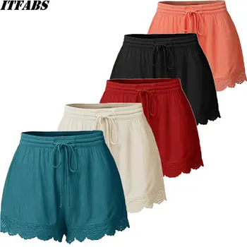 

Fashion Plus Size Women Casual Loose Shorts High Waist Solid Shorts Shorts L-5XL