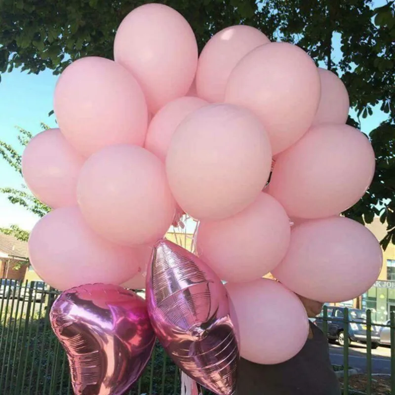 30PCS 10inch Balloons Latex Inflatable White/Pink/Rose Balloons for