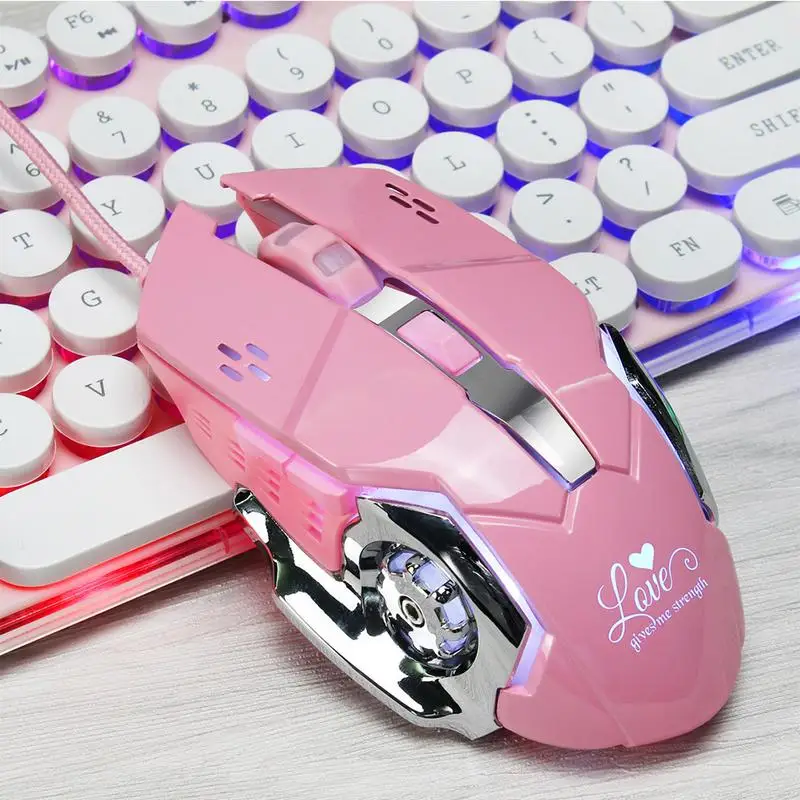 

Pink Game Mouse Cool Light Design Not Eye-catching Fashionable and Beautiful for Office Games