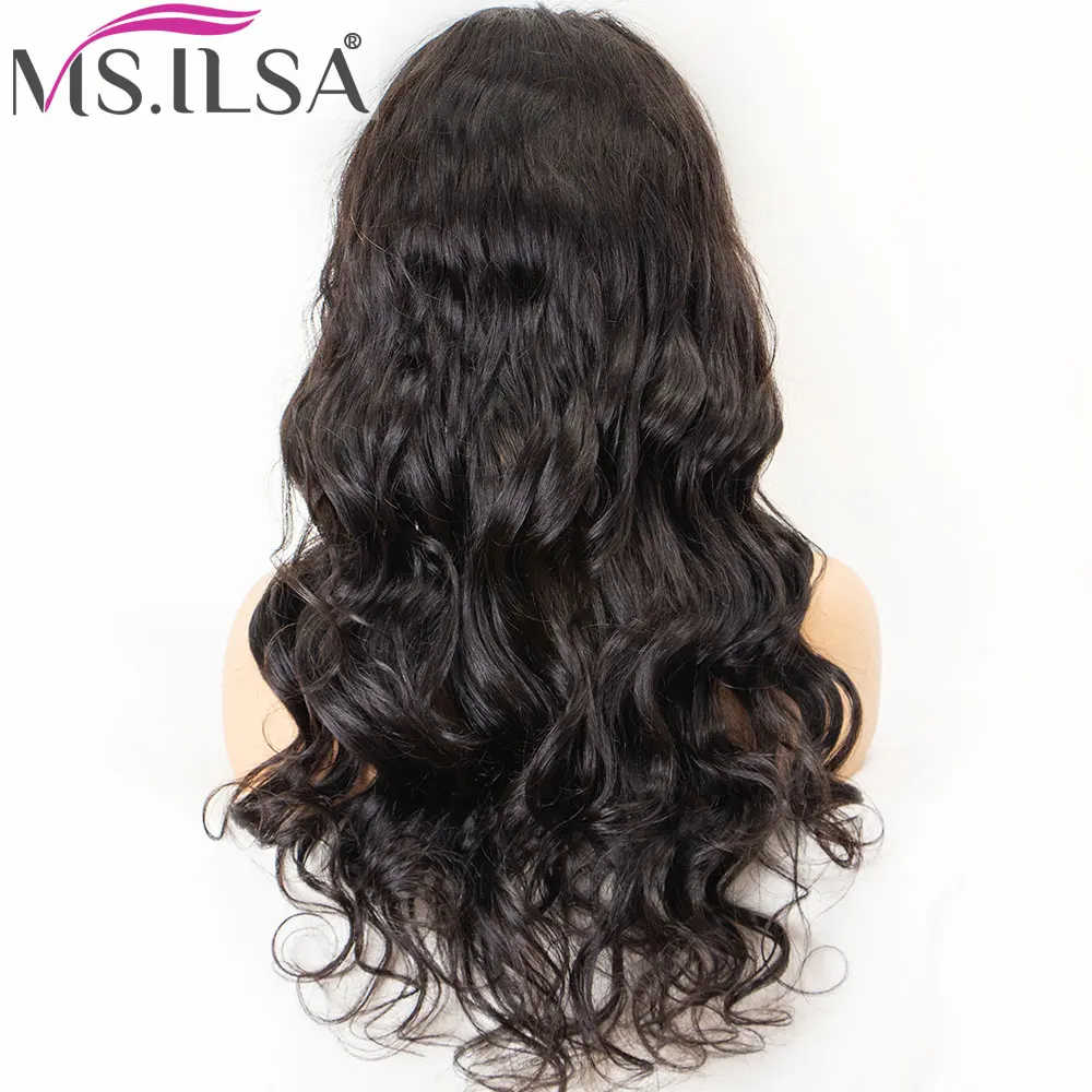 Body Wave Lace Front Human Hair Wigs For Women Natural Wave Brazilian 4 Inch Remy Lace Wig with Pre Plucked Baby Hair MS.ILSA