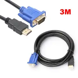 HDMI Золото мужчин и женщин VGA HD мужской 15Pin адаптер 1080 P преобразователь ТВЧ-сигналов кабель