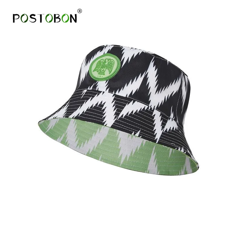 

Postobon 2019 Nigeria Reversible Bucket Hat Cap Soccer Fashion Summer Fisherman Hats Caps Sunscreen Hip Hop Cap