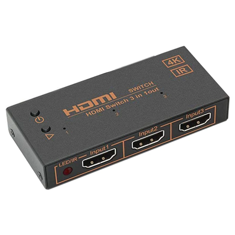 Hdmi коммутатор 3 в 1, Hdmi коммутатор встроенный ИК с дистанционным Hdmi выход выключатель переключатель селектор 3 в 1 Hdtv для портативных ПК