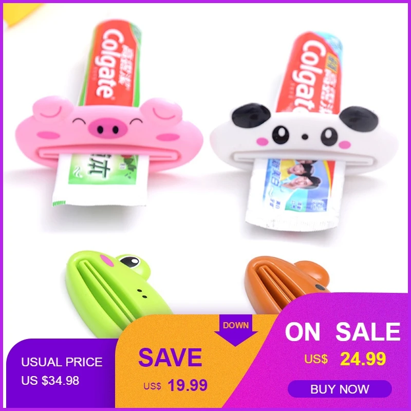 

Cartoon Animal Toothpaste Tube Squeezer Multifunction Bathroom Tube Squeezer Dispenser Cream Squeezer 4 Colors
