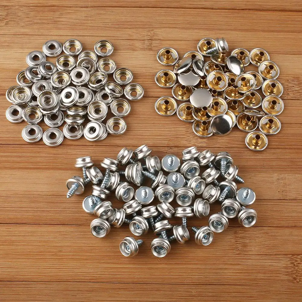 

US STOCK 150PCS / 50 Sets Stainless Steel Boat Marine Canvas Fabric Snap Cover Button & Socket Kit