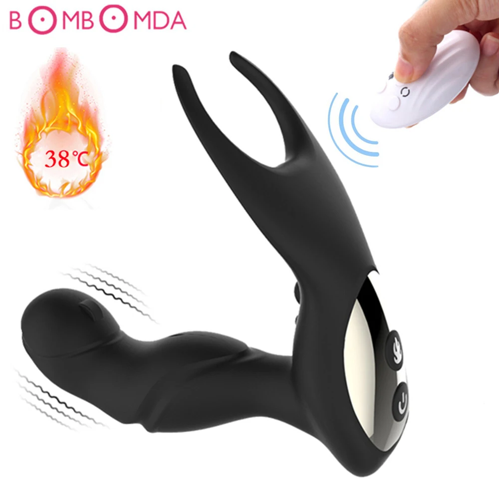 10 Speeds Heating font b Dildo b font Anal Vibrator Sex Toys For Men Butt Plug