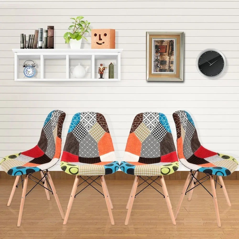 

2 Pcs/set Modern Dining Side Chair dining chair Armless Linen Upholstered with Wood Legs Mid Century Furniture Dining Chair