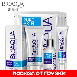 BIOAQUA набор анти-акне Уход за лицом лечения шрамы комплект анти-акне удаления отбеливающий гель увлажняющий шрам поры комплект 4 шт