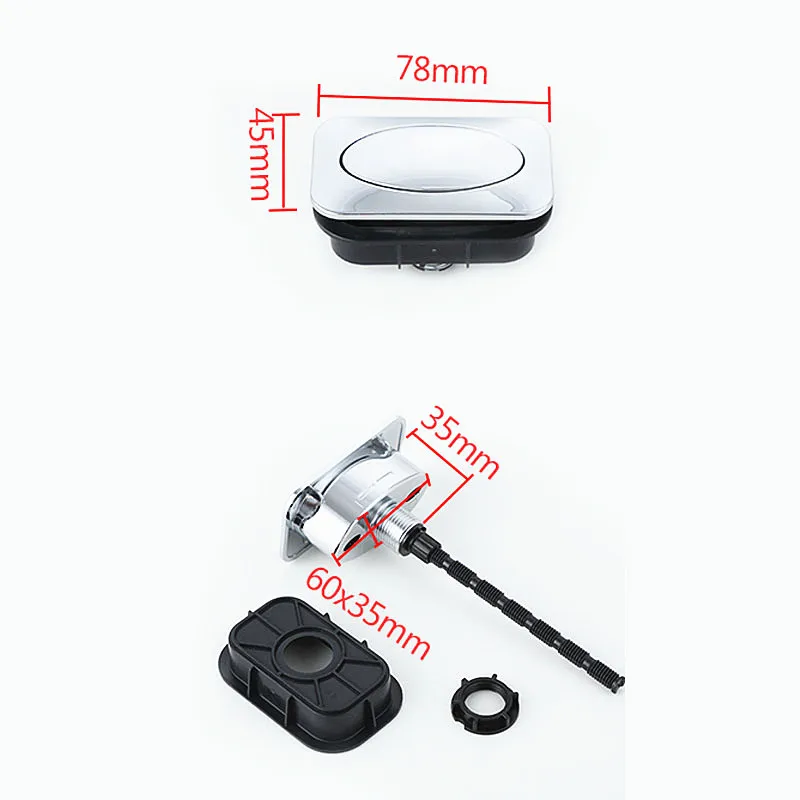 78X45mm Square toilet single push button,Toilet water tank single push button,Toilet ceramic water tank flush accessories,J18258