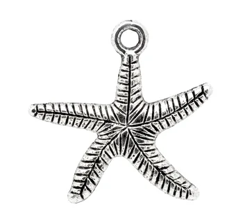 

DoreenBeads 50 Silver Color Starfish Charm Pendants 25x25mm (B10820) yiwu
