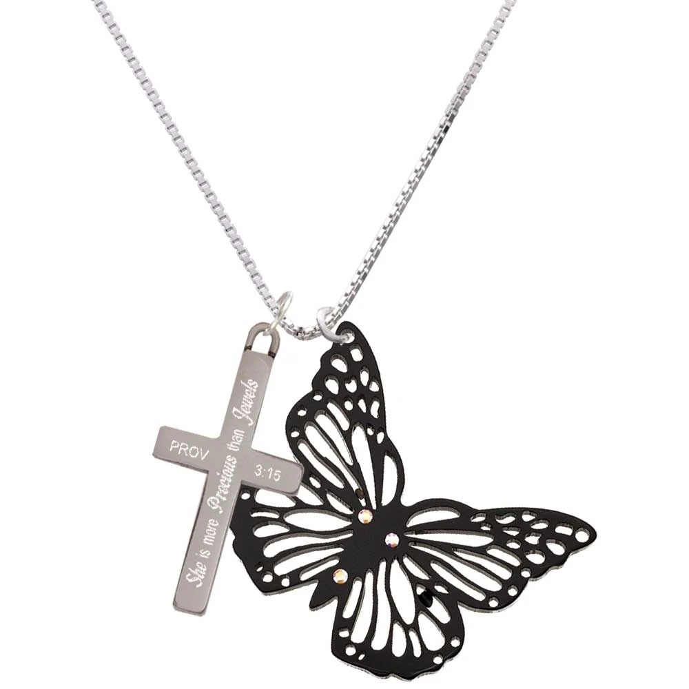 Резка по акрилу Out Butterfly Black-она более драгоценное-крест ожерелье | Украшения и