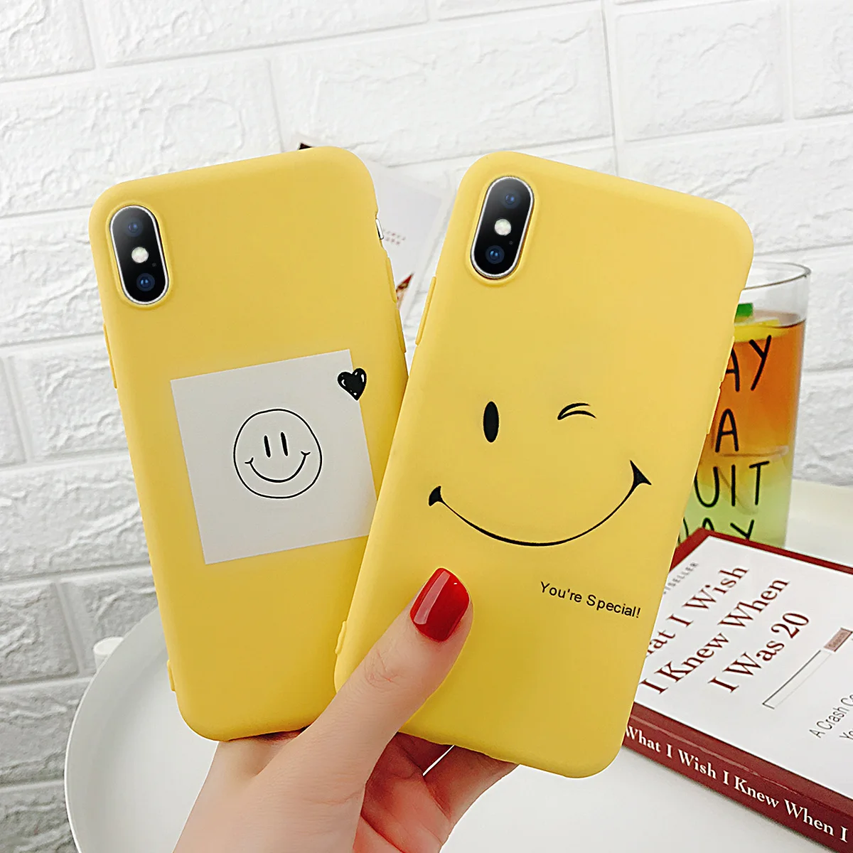 Чехол Moskado для iPhone 6 6S 7 8 Plus X Модный мягкий желтый чехол из ТПУ с милым мультяшным