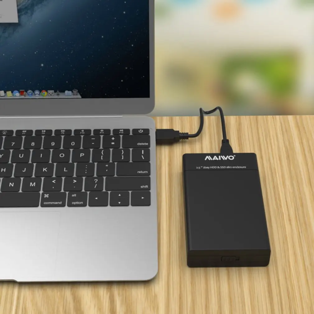  K25682 25 pulgadas Dual Bay HDD SSD Slim carcasa USB3.0 de almacenamiento de disco duro externo par