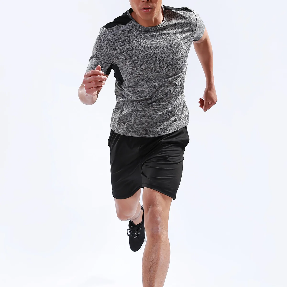 

BARBOR Summer Men's Running Sets Running T-Shirt Running Shorts Training Gym Fitness Workout Exercise Suits Quick Dry Reflective
