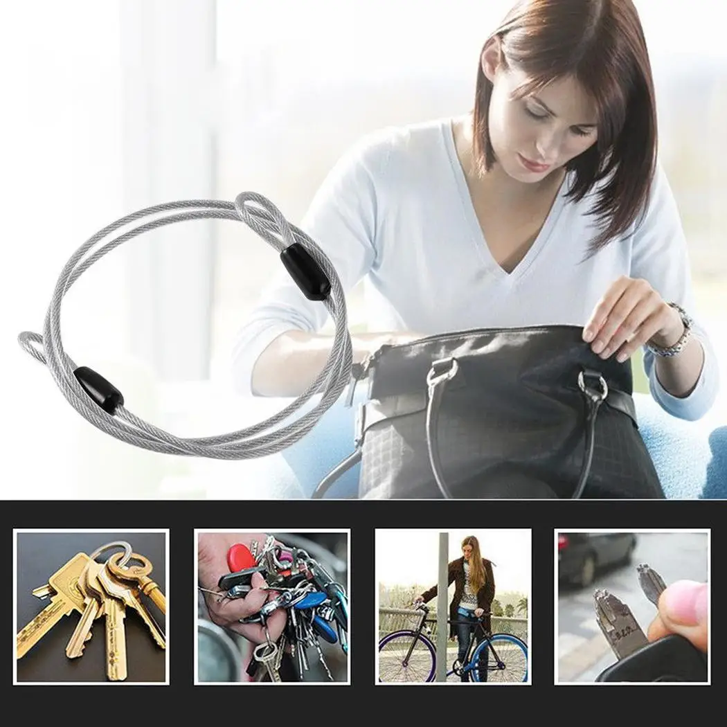 

Portable Stainless Steel Anti-theft Wire Rope Lock Outdoor Bicycle Yellow, Red, Green, Silver Cable Lock