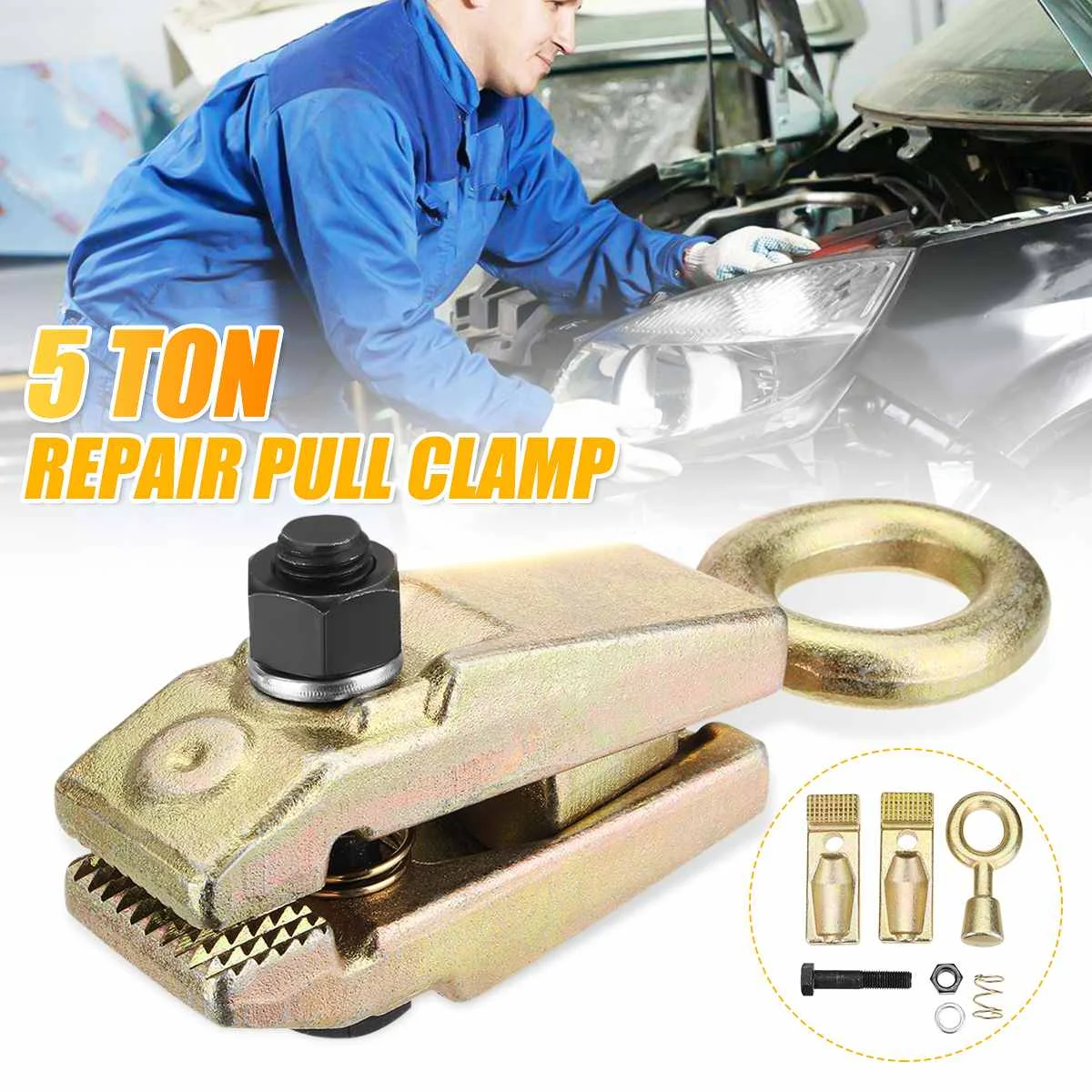 

Car 5 Ton Self-Tightening Grips Collision Repair Tools Body Repair Pull Clamp Single Way Frame Back Machine Sheet Metal