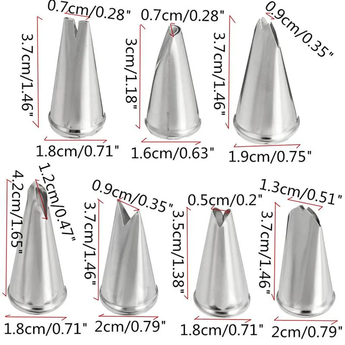 

7pcs Cupcake Pastry Tools Leaves Cream Icing Piping Nozzles Cake Decorating Tip Set Stainless Steel