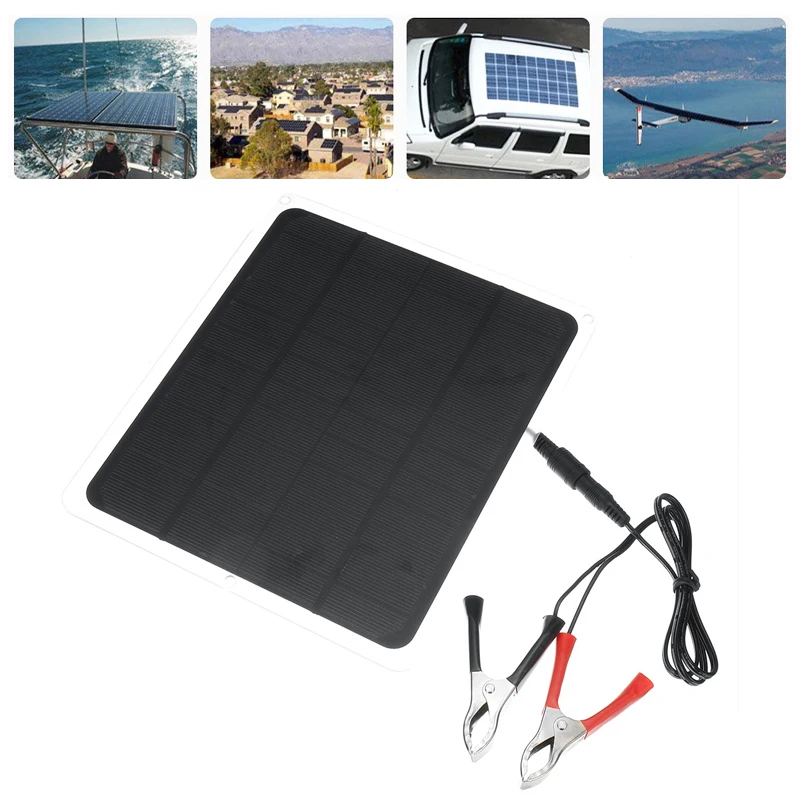 

12V 20W Portable Solar Panel Waterproof USB Monocrystalline Solar Panel with Car Charger for Outdoor Camping Emergency Light