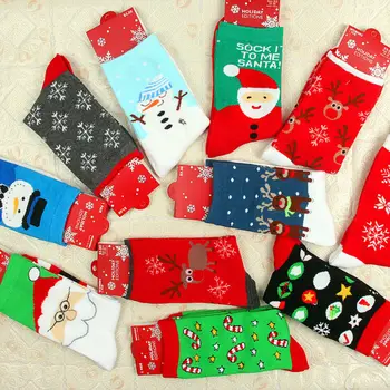

New Arrival Hot Winter Warm Christmas Santa Claus Socks Cartoon Print Long Sock Women Girls Gift Drop Shipping