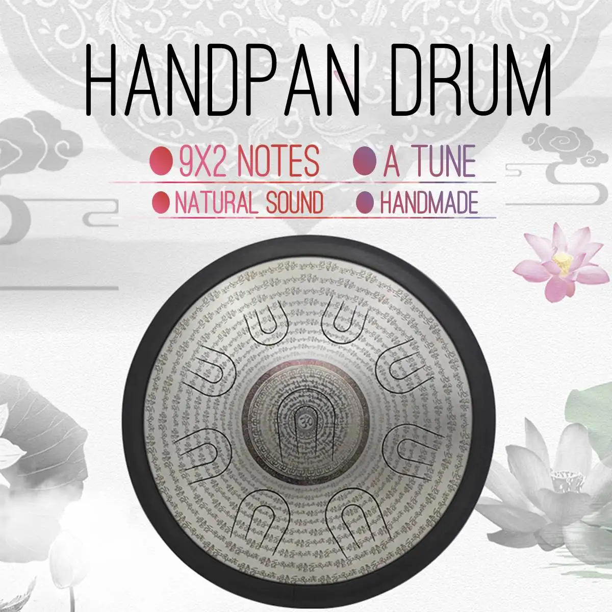 

2019 IRIN 14x4inch UU DRUM 9x2 Notes A Tune Hand Instrument Silver Handpan drum With Storage Bag For Music Education