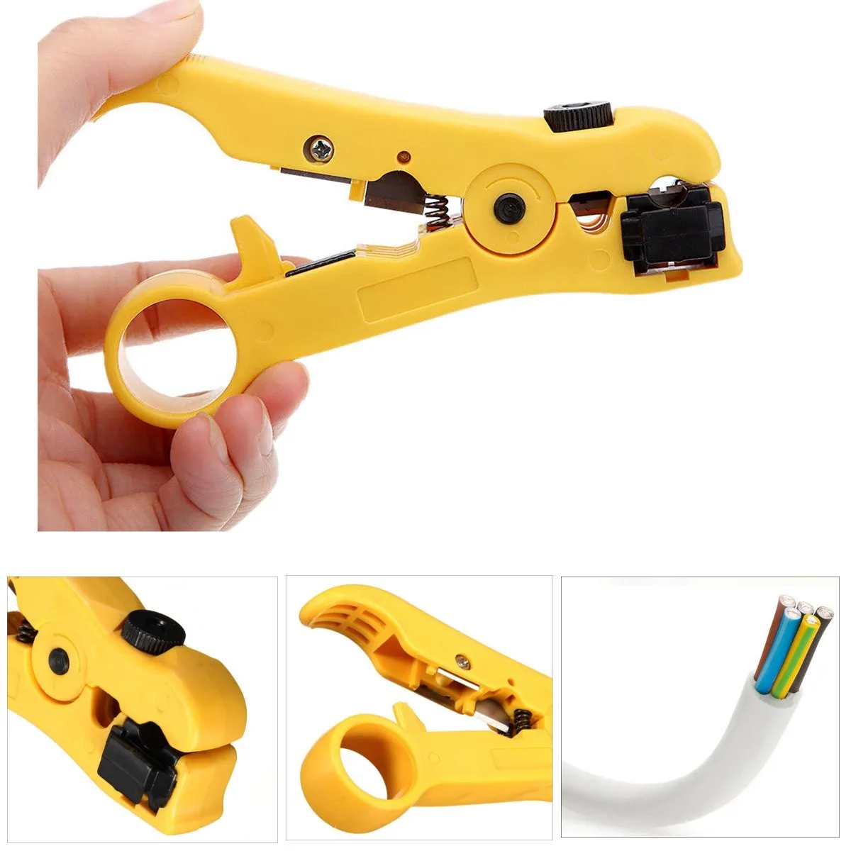 Flat Round UTP Cat5 Cat6 Wire Coax Coaxial Stripping Tool Universal