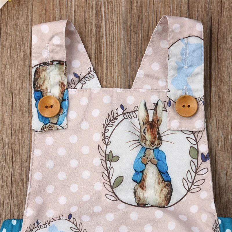 Милое боди для девочек; летний костюм с принтом пасхального кролика для маленьких девочек; цельнокроеный комбинезон для малышей; Одежда для новорожденных