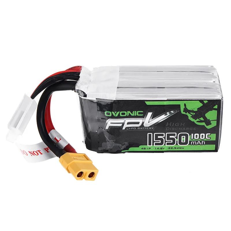 Овоник 14 8 V 1550 mAh 100C 4S Lipo Батарея XT60 разъем для FPV Racing Drone моделей запасных