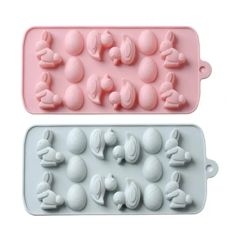 14 полости мультфильм утка кролик яйцо силиконовые формы торт выпечки инструменты DIY лоток для льда шоколадные кондитерские инструменты для хлеба