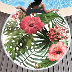 Акварель цветок пляжные полотенца Recznik Plazowy для ванной полотенца для взрослых Toalla Microfibra Havlu Toalla playa Grande тело Маре
