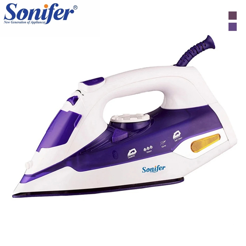 

2200W Colorful Portable Electric Steam Iron For Clothes 220V Three Gears Ceramic soleplate Sonifer