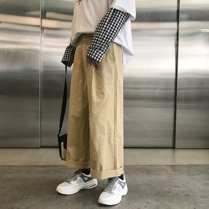 Men's Casual Pants Spring New Youth Popular Retro Tide Men Loose Wide Leg Pants Youth Fashion Men's Pants Casual Men's Clothing