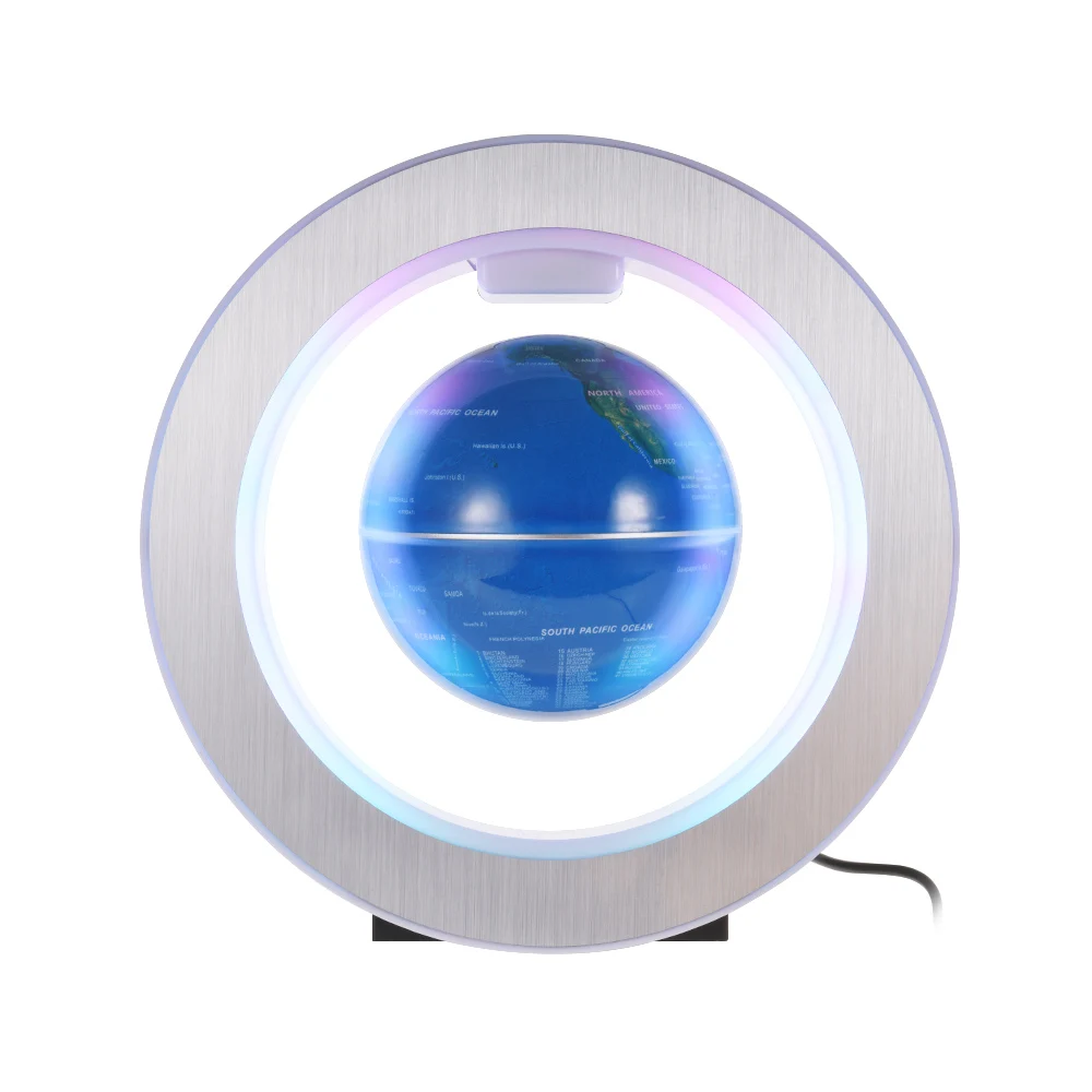 

4 Inch Magnetic Levitation Earth Globe World Map with LED Color Light Circular Shape Base for Children Educational Gift