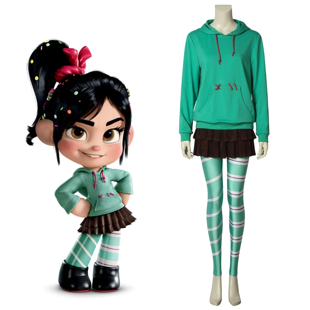 

New Wreck-It Ralph2 Ralph Breaks the Internet Vanellope Cosplay Costume Halloween Outfit