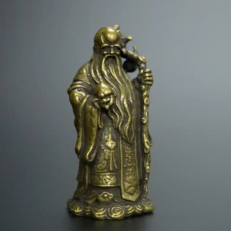 Chinese old collection handwork bronze Zodiac Dragon God statue Pendant