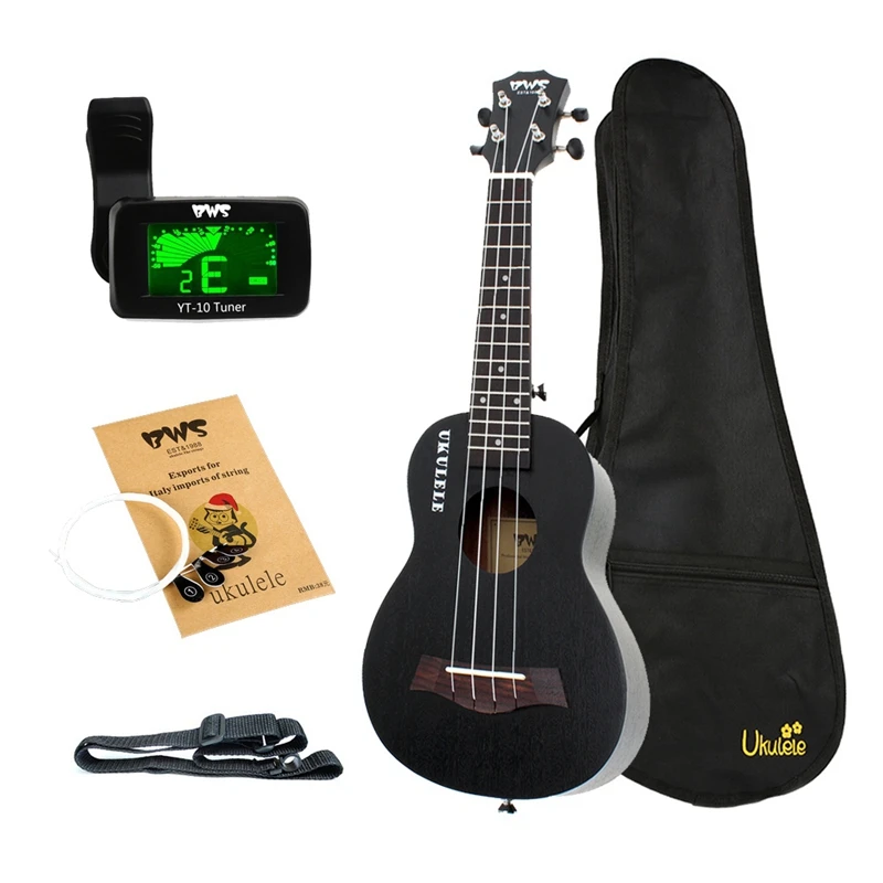 

BWS EST & 1988 23 Inch Concert Ukulele Black Hawaiian Mini Guitar Rosewood Fretboard 4 Strings Mahogany Ukulele Music Uku
