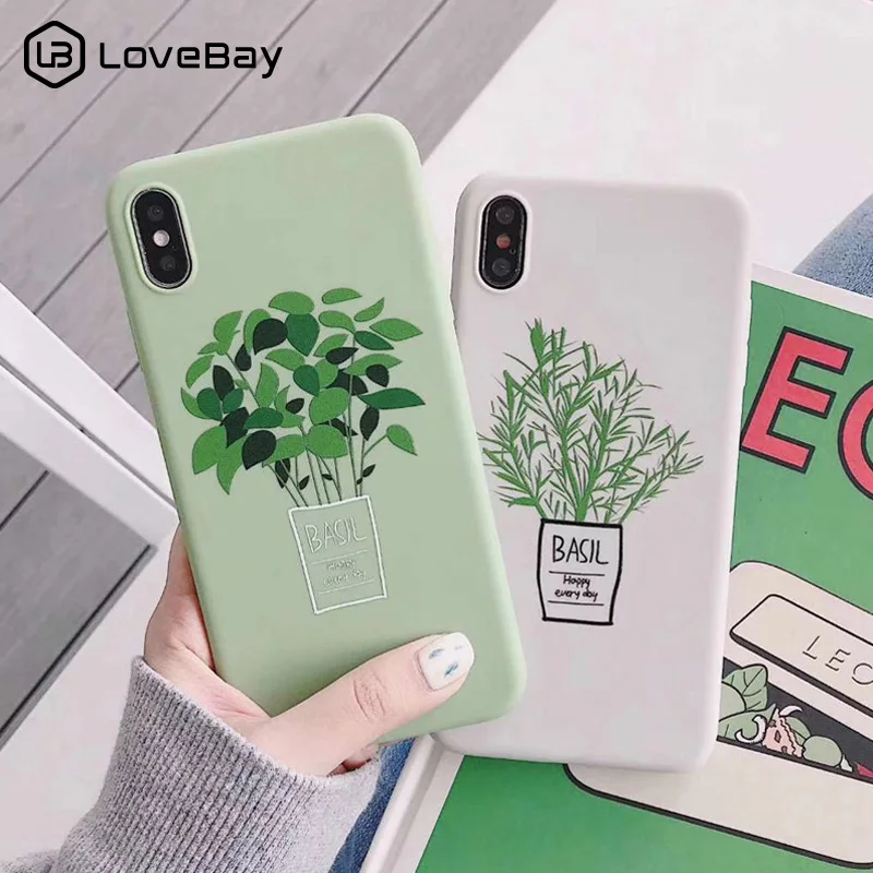 

Lovebay Simple Leaves For iPhone 7 Case Silicone For iPhone X XR XS Max 6 6s 7 8 Plus Phone Case Leaf Bamboo Soft TPU Back Cover