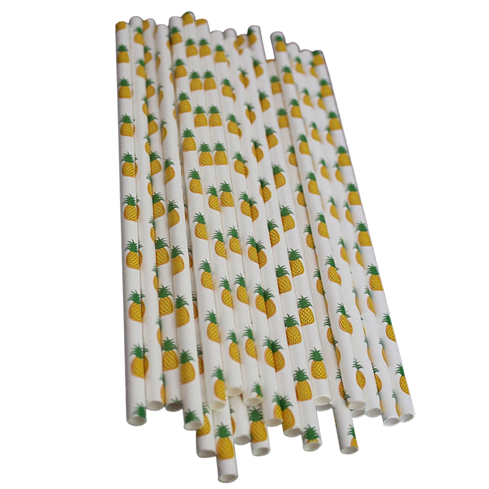 25 шт одноразовые бумажные соломинки ананас декоративная форма креативные соломинки бумажные пипетки для свадьбы, дня рождения, банкета