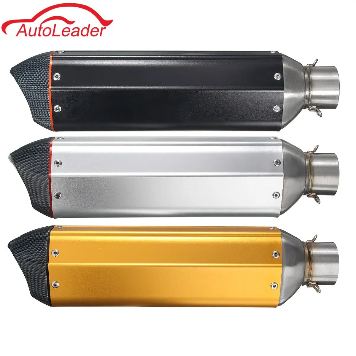 

Hexagonal Motorcycle Scooter Street Bike Carbon fiber Exhaust Muffler Pipe W/ Silencer Universal 38-51mm For Honda for Kawasaki