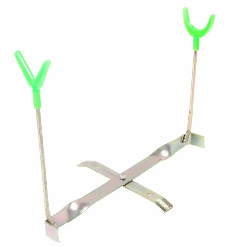 

Dual Head Foldable Ice Fishing Rod Pod Stand Holder Rack Bracket Support